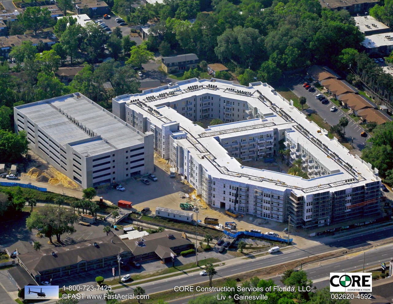 Aerial View of Construction Work at LIV+ Gainesville Apartments