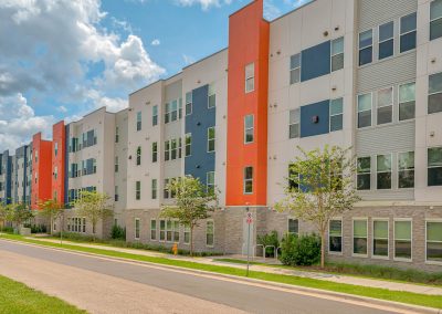 street view of liv+ gainesville's student apartments